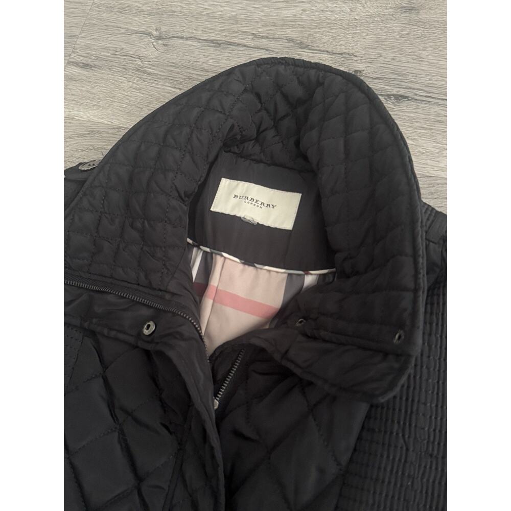 Burberry London Women’s M Quilted Jacket Trench Coat Tie Belt Nova Check Lining - Picture 2 of 11